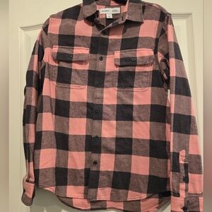 Old Navy Pink and Black Buffalo Plaid Button-Down Shirt